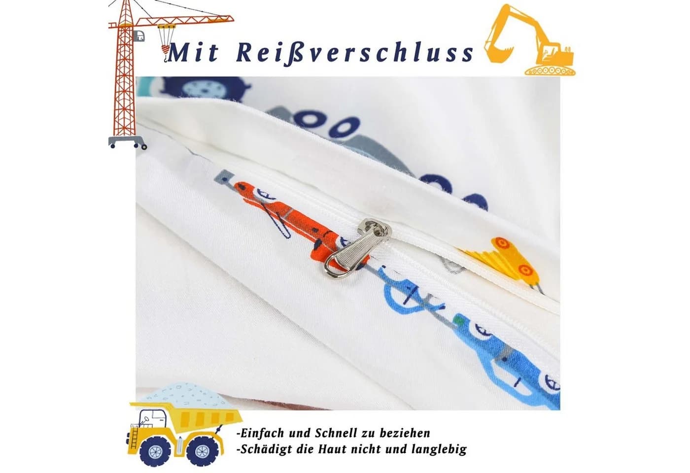 KEAYOO Kinderbettwäsche GCC 2-teilig Autos Muster 100% Baumwolle - Bild 4