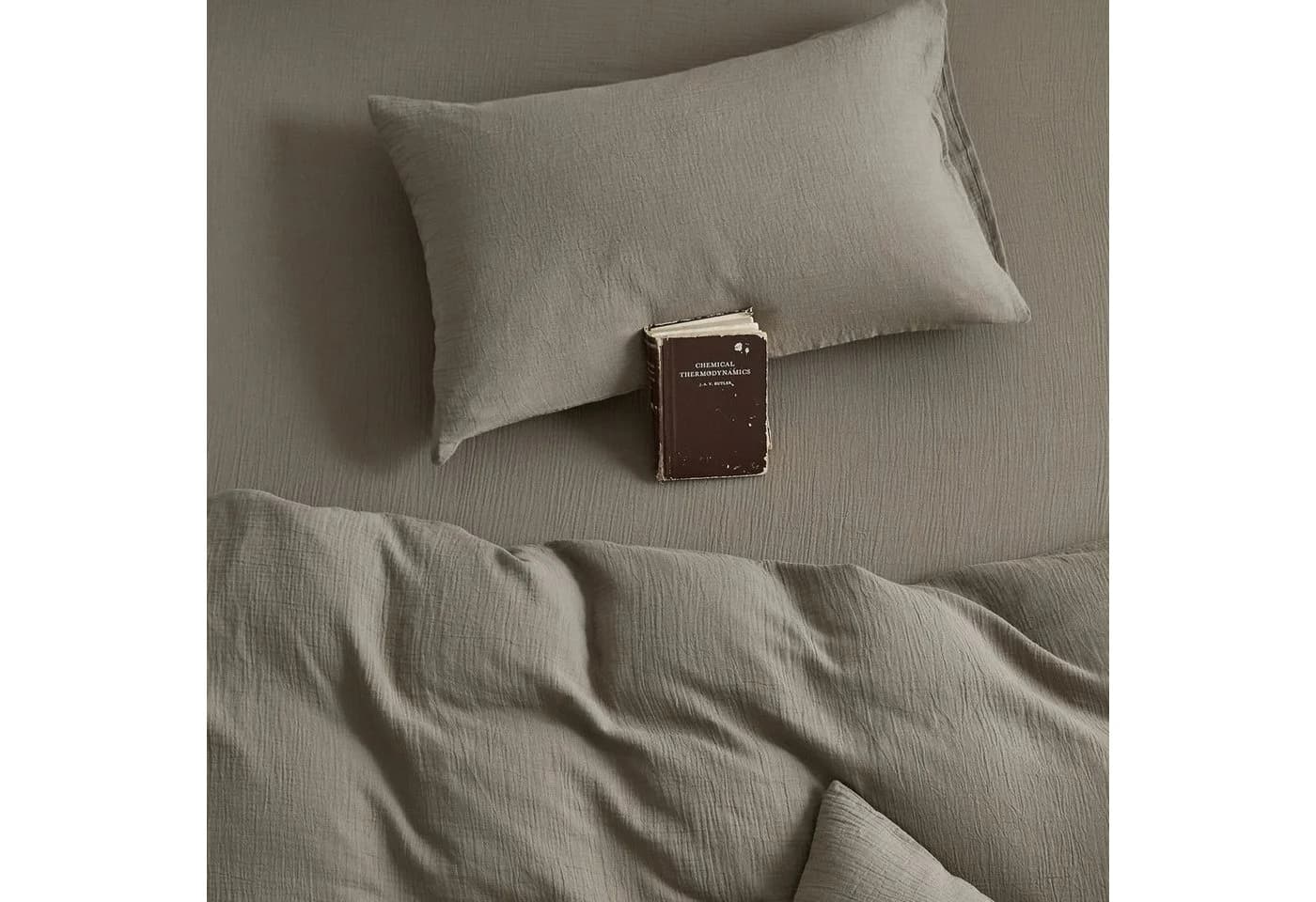 KEAYOO Double Gauze Bettwäsche Baumwolle 2-teilig Beige - Bild 5