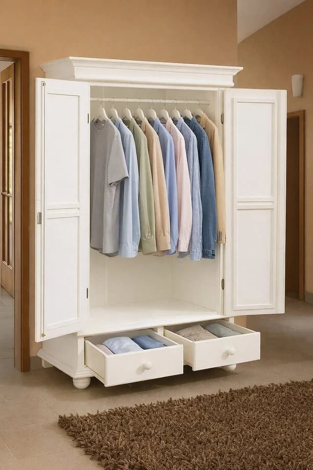 bv-vertrieb Mehrzweckschrank Kleiderschrank Fichte Weiß - Bild 4