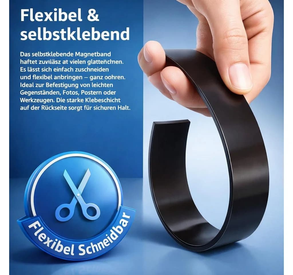 toolmate® Magnetklebeband 1x 3m Selbstklebend Zuschneidbar - Bild 4