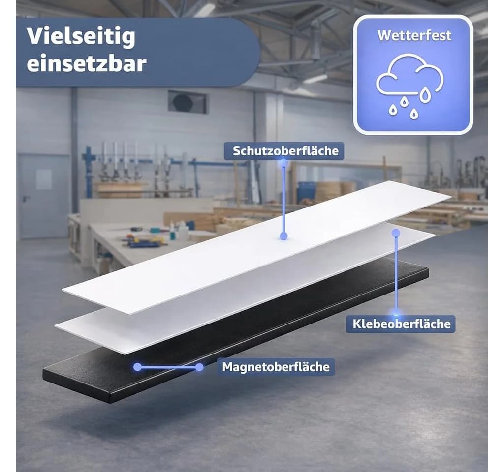 toolmate® Magnetklebeband 1x 3m Selbstklebend Zuschneidbar - Bild 5