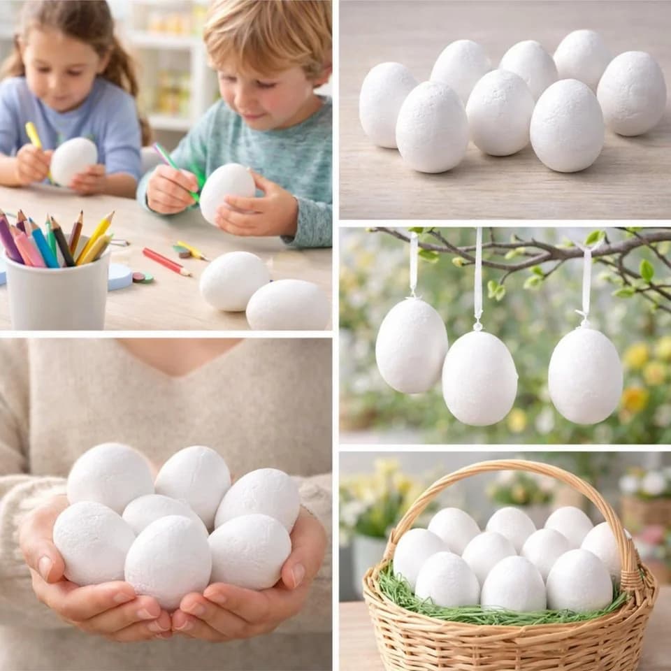 Hey!Easter® Styroporeier 50x Ostern Basteln Bemalen Deko - Bild 5