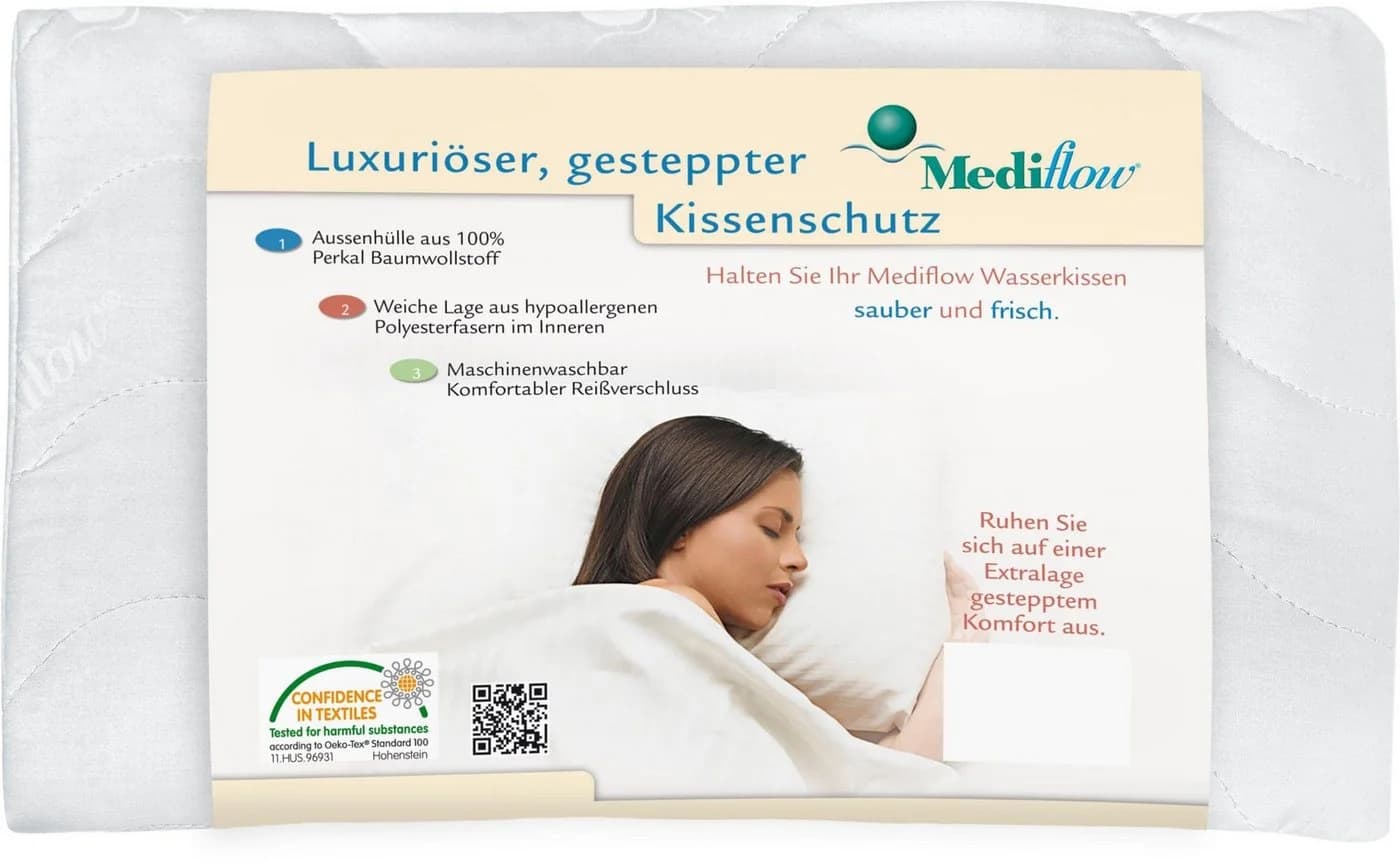 Mediflow Gesteppter Luxus Schonbezug Weiß 40x80cm - Bild 2