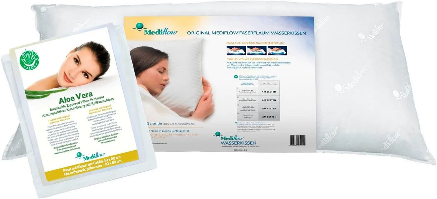 Mediflow Wasserkissen Kombipack 40x80cm Weiß mit Aloe Vera - Bild 2