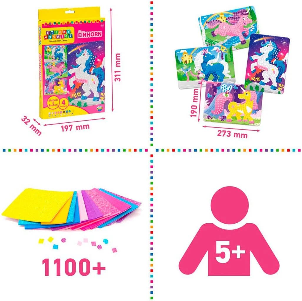 Sticky Mosaics Kreativset Glitzer Einhorn - Bild 3