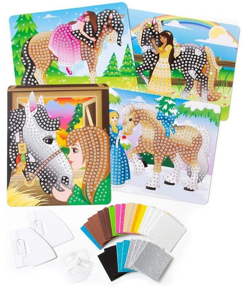 Sticky Mosaics Kreativset Pferde Bunt