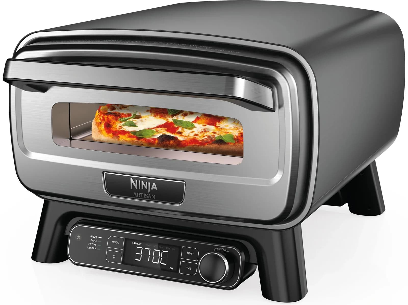 NINJA Pizzaofen Artisan Outdoor-Elektro-Pizzaofen/Heißluftfritteuse MO201EU Grau