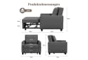 OUNUO Schlafsofa Klein 3 in 1 Klappsofa Schlafhocker Bettfunktion Dunkelgrau Bild 1