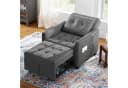 OUNUO Schlafsofa Klein 3 in 1 Klappsofa Schlafhocker Bettfunktion Dunkelgrau Bild 2