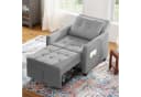 OUNUO Schlafsofa Klein 3 in 1 Klappsofa mit Bettfunktion Hellgrau Bild 2