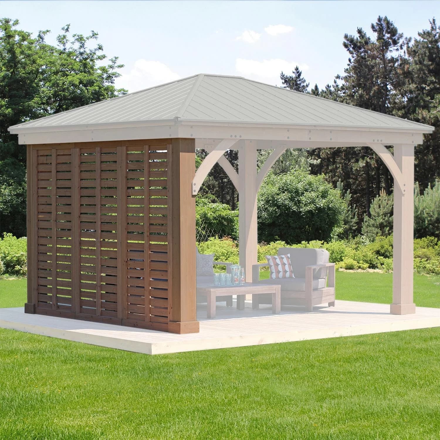 Sichtschutzelement Seitenwand Holzpavillon Devon Premium - Bild 2