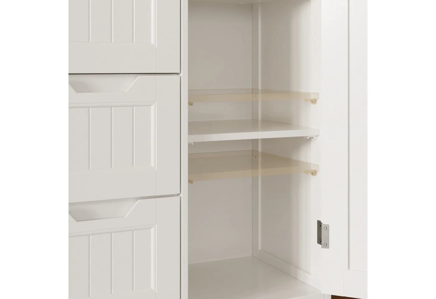 Bealife Badkommode Badezimmerschrank 4 Türen Weiß - Bild 5