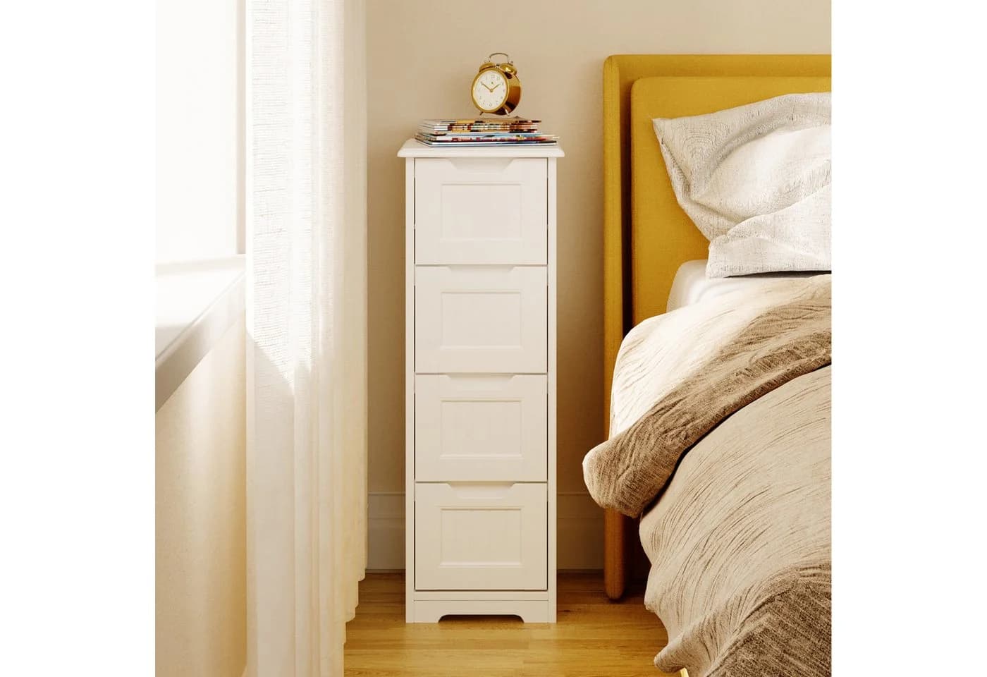 Bealife Badezimmerschrank 4 Schubladen Weiß 30x30x82 cm - Bild 4
