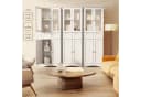 Bealife Hochschrank Badregal Bücherschrank mit 2 Schubladen und 2 Türen Vitrinenschrank Weiß Bild 5