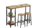 Bealife Essgruppe Esstisch mit 2 Stühlen, 3-tlg Bartisch, Küchentisch für Küche, Esszimmer, Platzsparende Stühle Bild 2