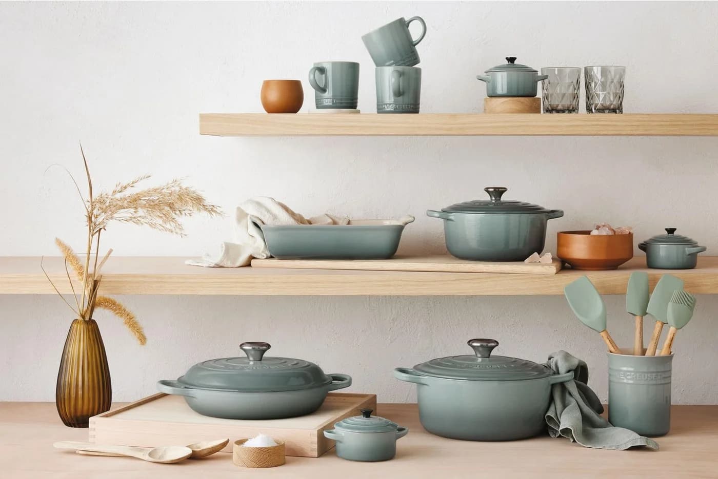 LE CREUSET Kochbesteck-Set Classic 5tlg. Steinzeug & Silikon Sea Salt - Bild 3