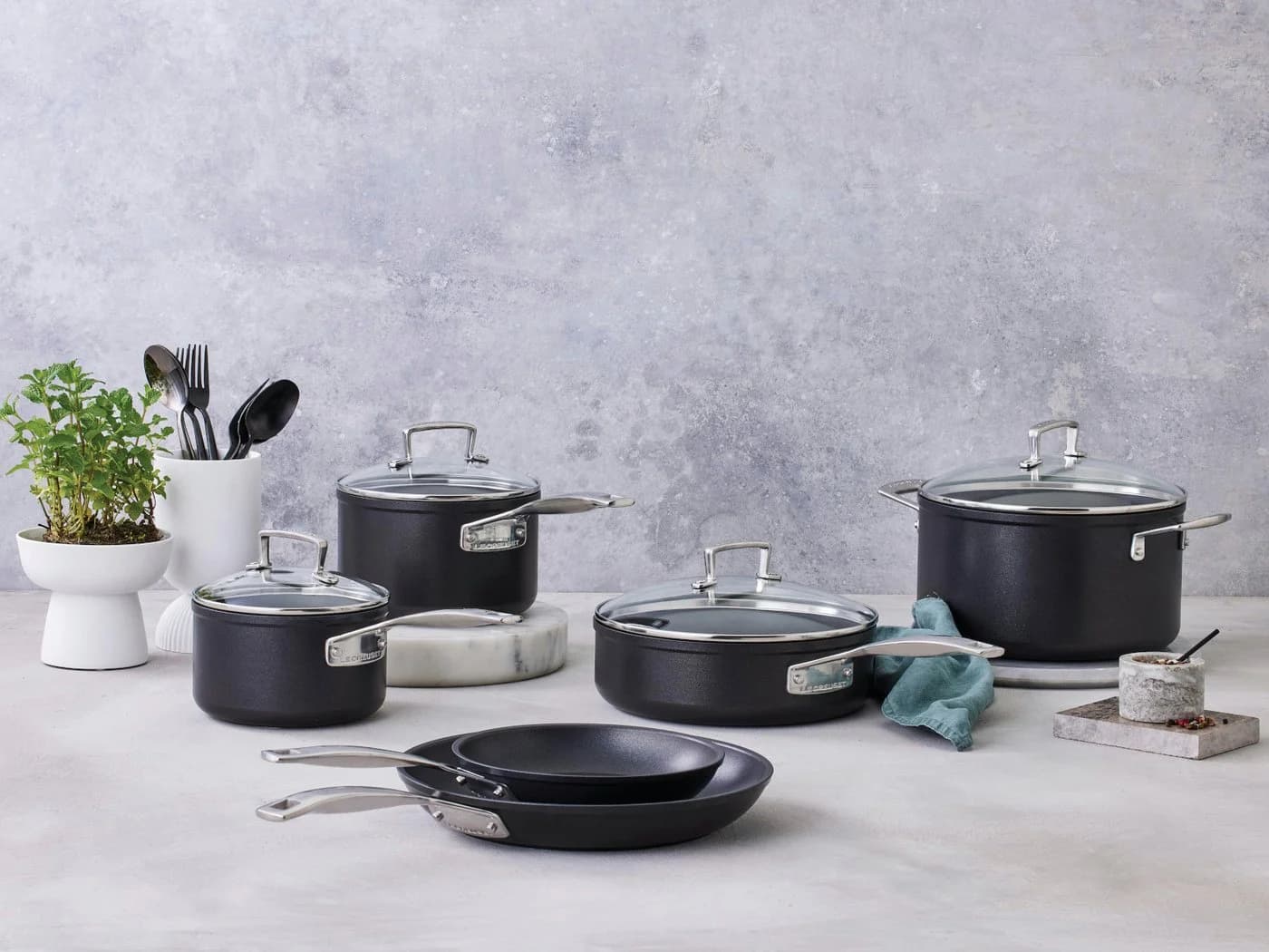 LE CREUSET Essential Pfannenset 2tlg. Keramik-Antihaft Schwarz - Bild 5