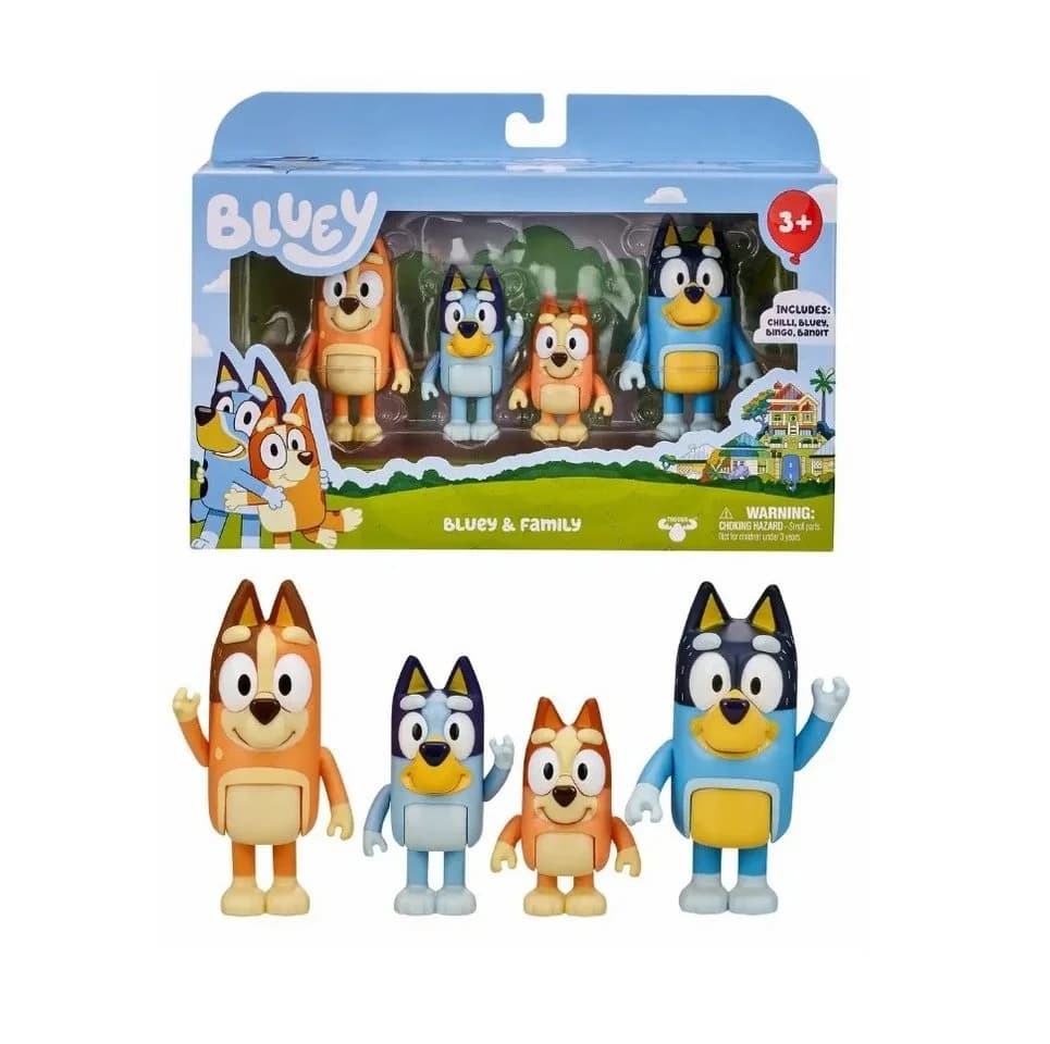 Bluey 4er-Figuren-Set Familie, Bingo, Bandit und Chilli, beweglich und verstellbar - Bild 2