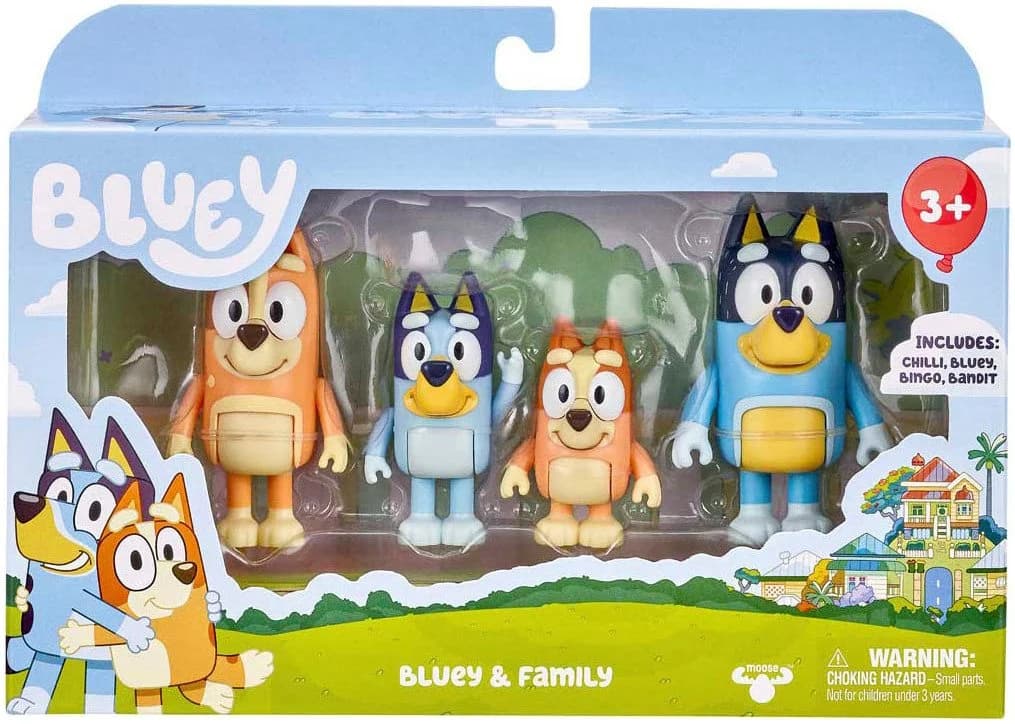 Bluey 4er-Figuren-Set Familie, Bingo, Bandit und Chilli, beweglich und verstellbar - Bild 3