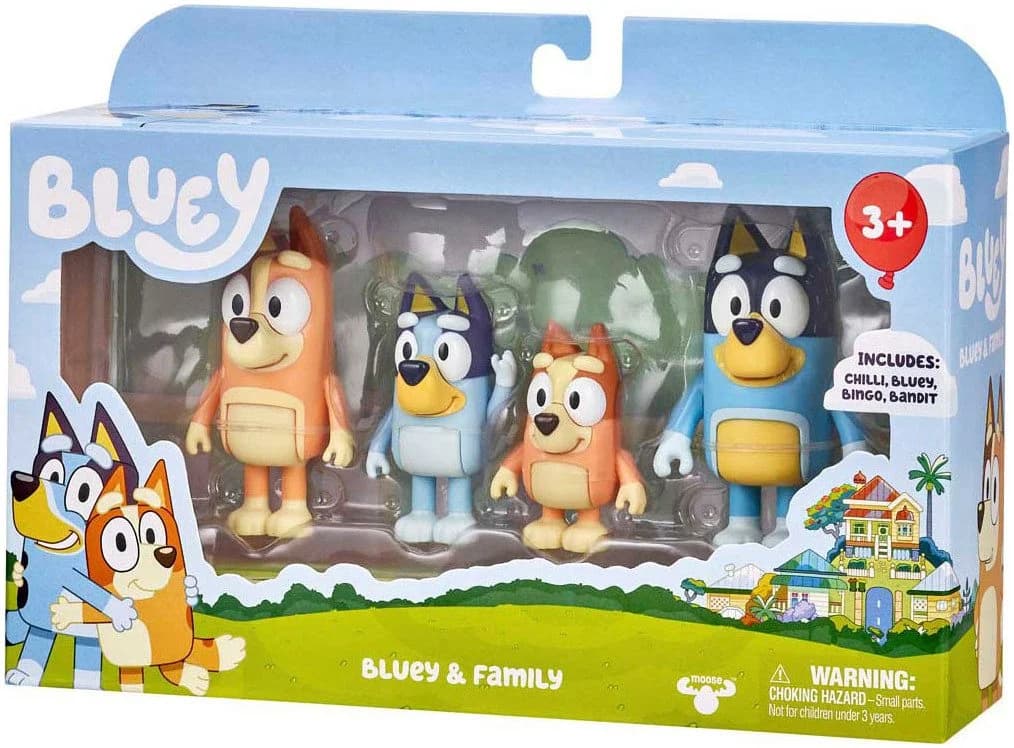 Bluey 4er-Figuren-Set Familie, Bingo, Bandit und Chilli, beweglich und verstellbar - Bild 4