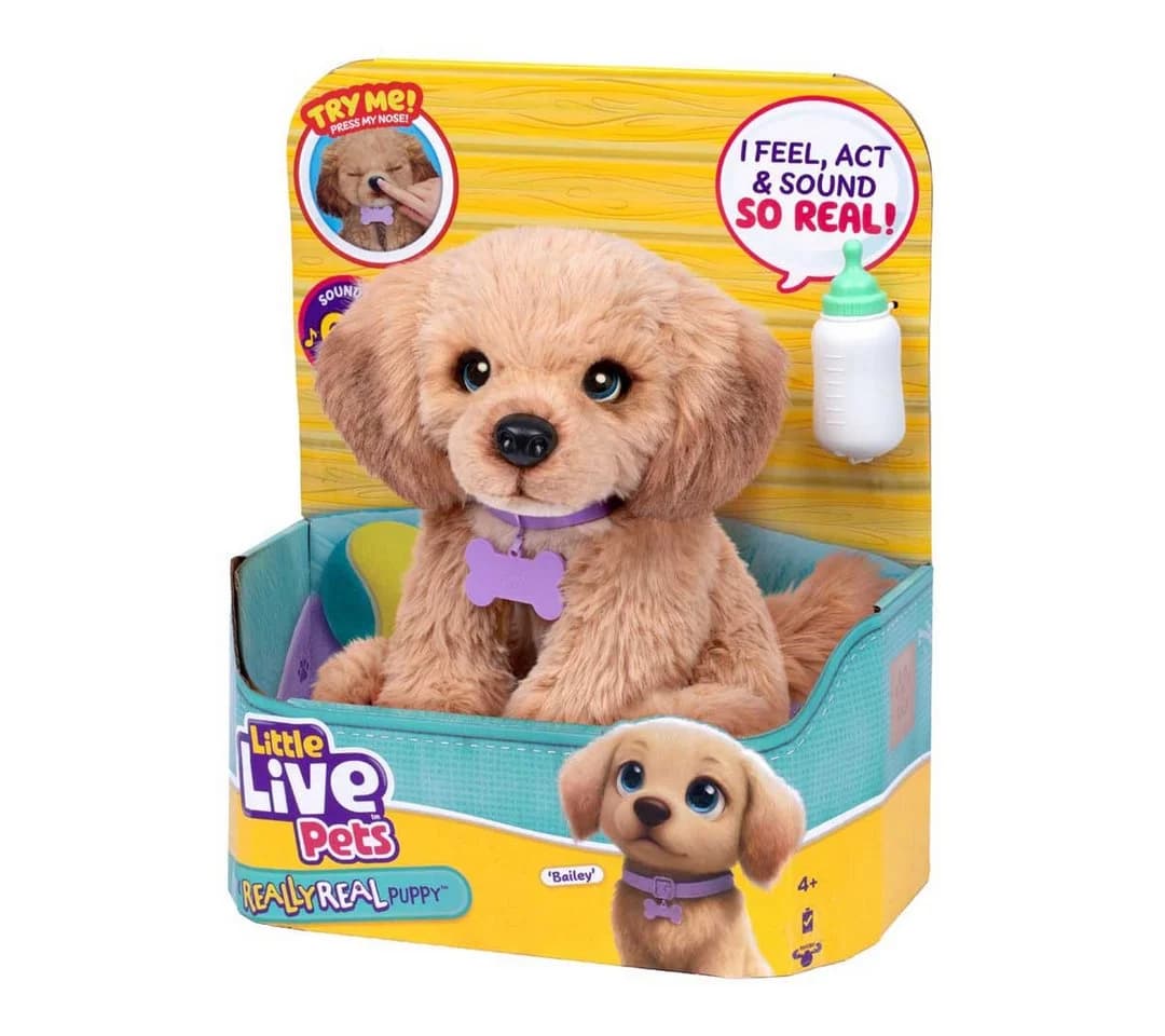 Moose My Really Real Puppy S3 Interaktiver Plüsch-Welpe Dackel Beige - Bild 5