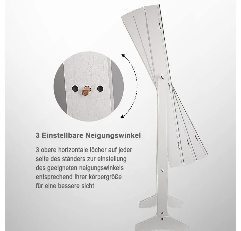 NAIMP Schmuckschrank 2 in 1 mit Spiegel Weiß Modern - Bild 3