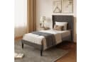 Bealife Bettgestell mit Kopfteil und Lattenrost Beige/Grau Metall Bild 2