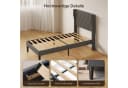 Bealife Bettgestell mit Kopfteil und Lattenrost Beige/Grau Metall Bild 5