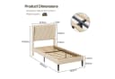 Bealife Bettgestell mit Kopfteil und Lattenrost Beige/Grau Bild 1