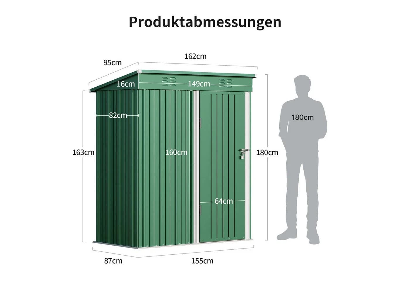 Bealife Metall-Gartengeräteschuppen Robust und Wasserdicht - Bild 3