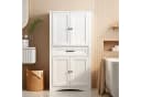 Bealife Hochschrank Badschrank Weiß 2 Türen 1 Schublade Bild 3