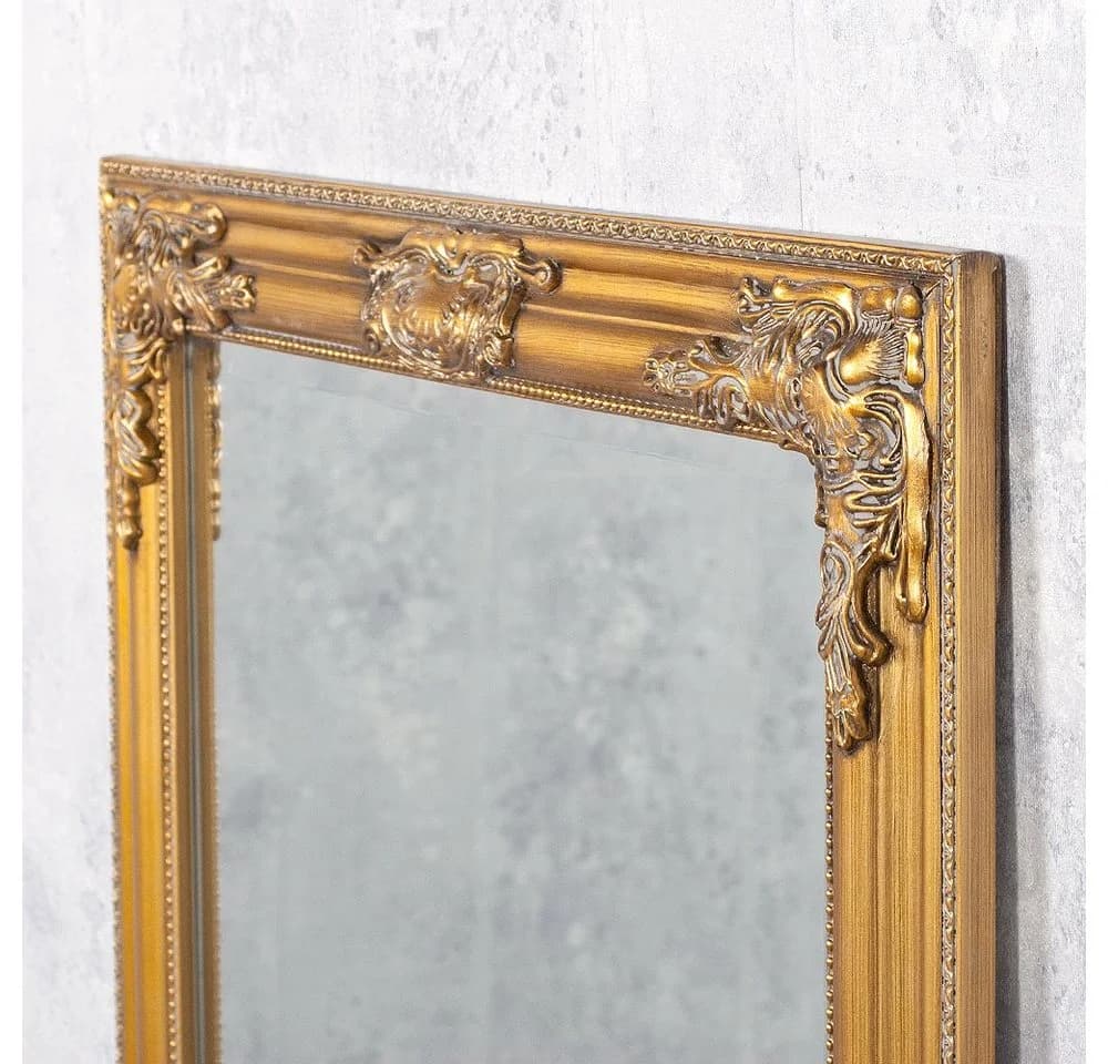 LebensWohnArt Wandspiegel BESSA 160x60cm Antik-Gold Holzrahmen - Bild 5