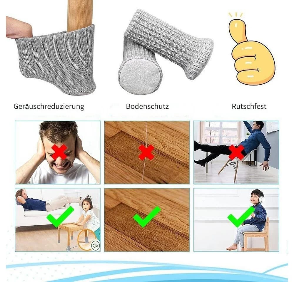 Blusmart Stuhlsocke 12/24-teilig, hochelastische Möbelsocken, Stuhlbeinschoner - Bild 3
