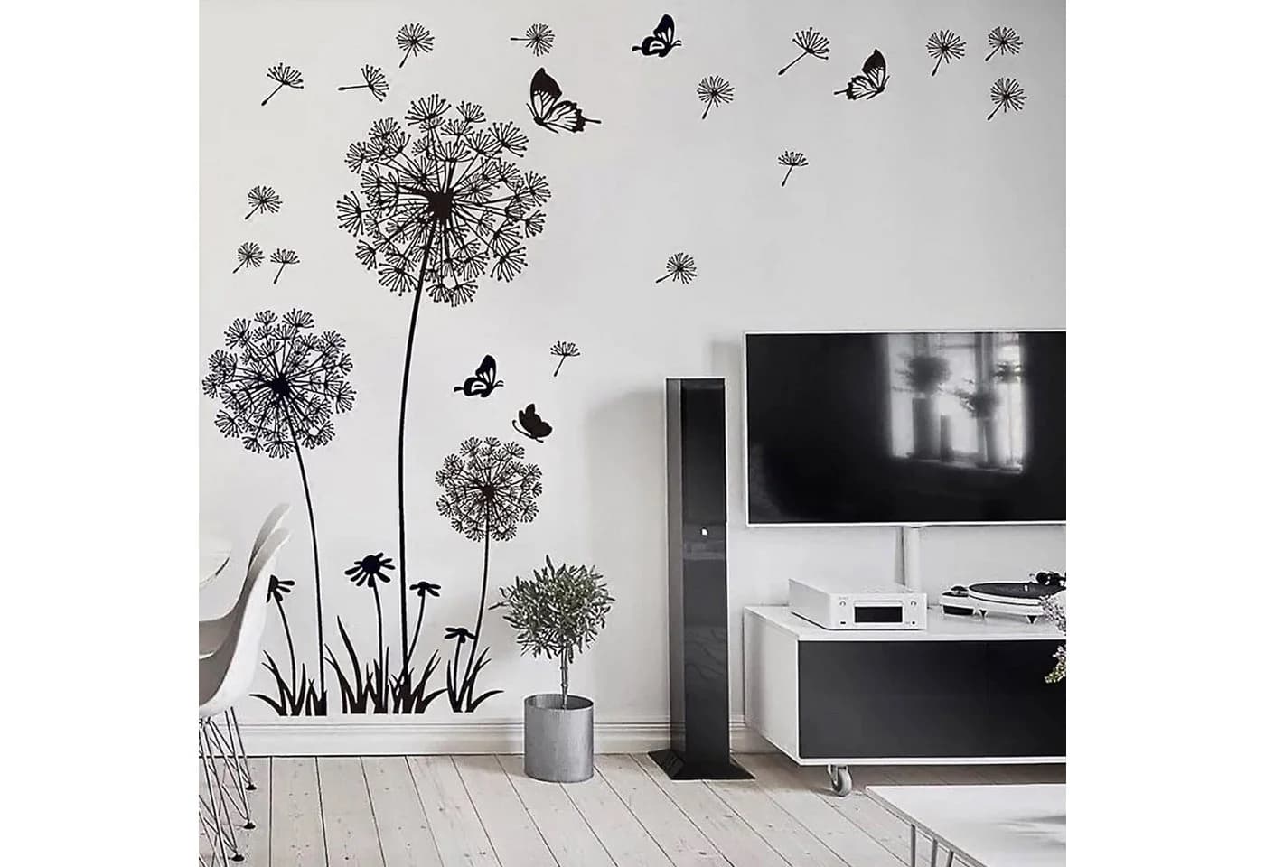Blusmart Wandtattoo Löwenzahn Schwarz Selbstklebend - Bild 3