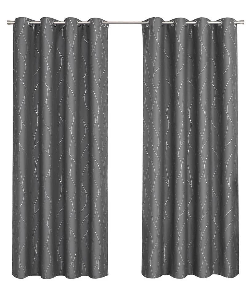 Joyswahl Vorhang Linda Grau Silber Verdunkelnd Ösen Thermovorhang - Bild 2