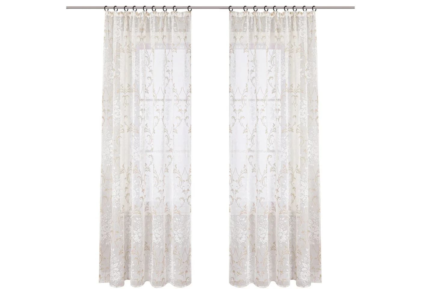 Joyswahl Vorhang Hofstil 140 cm Breite Transparent Retro Blumen - Bild 2