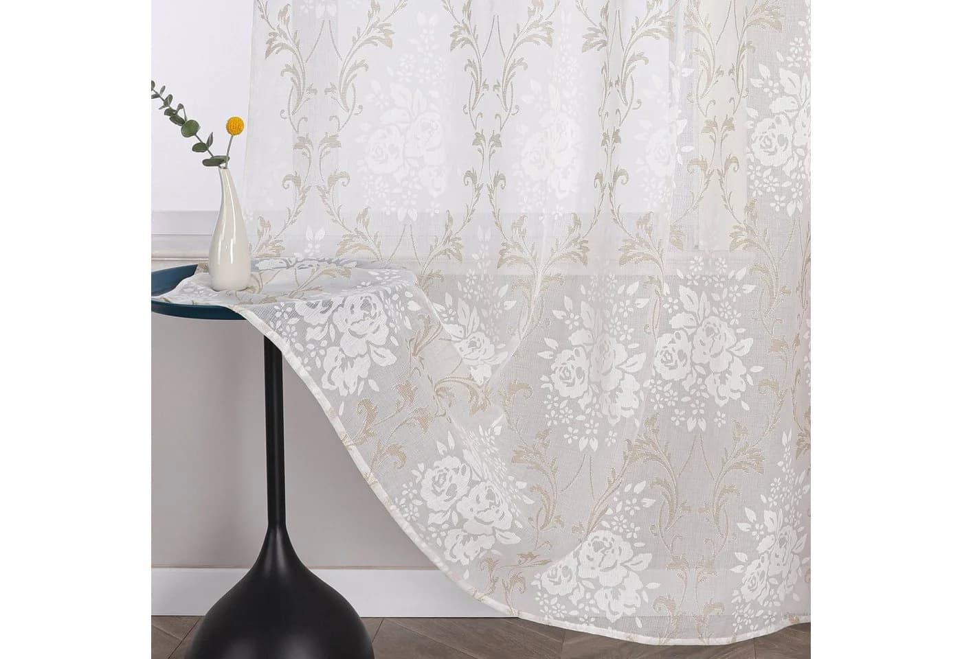 Joyswahl Vorhang Hofstil 140 cm Breite Transparent Retro Blumen - Bild 4