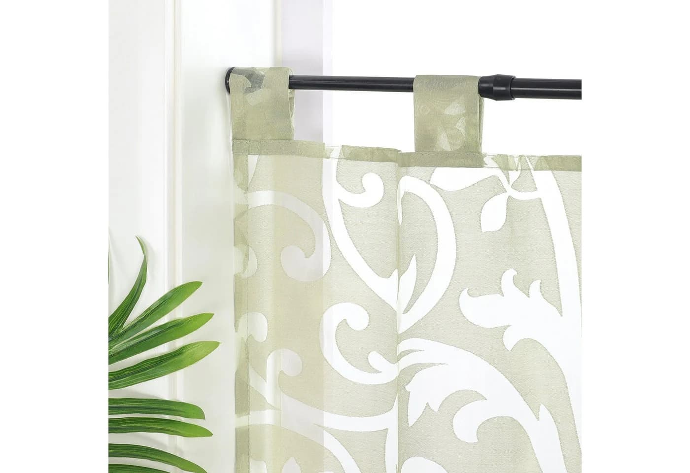 Joyswahl Scheibengardine Landhausstil Transparent Voile Rankenmuster - Bild 4