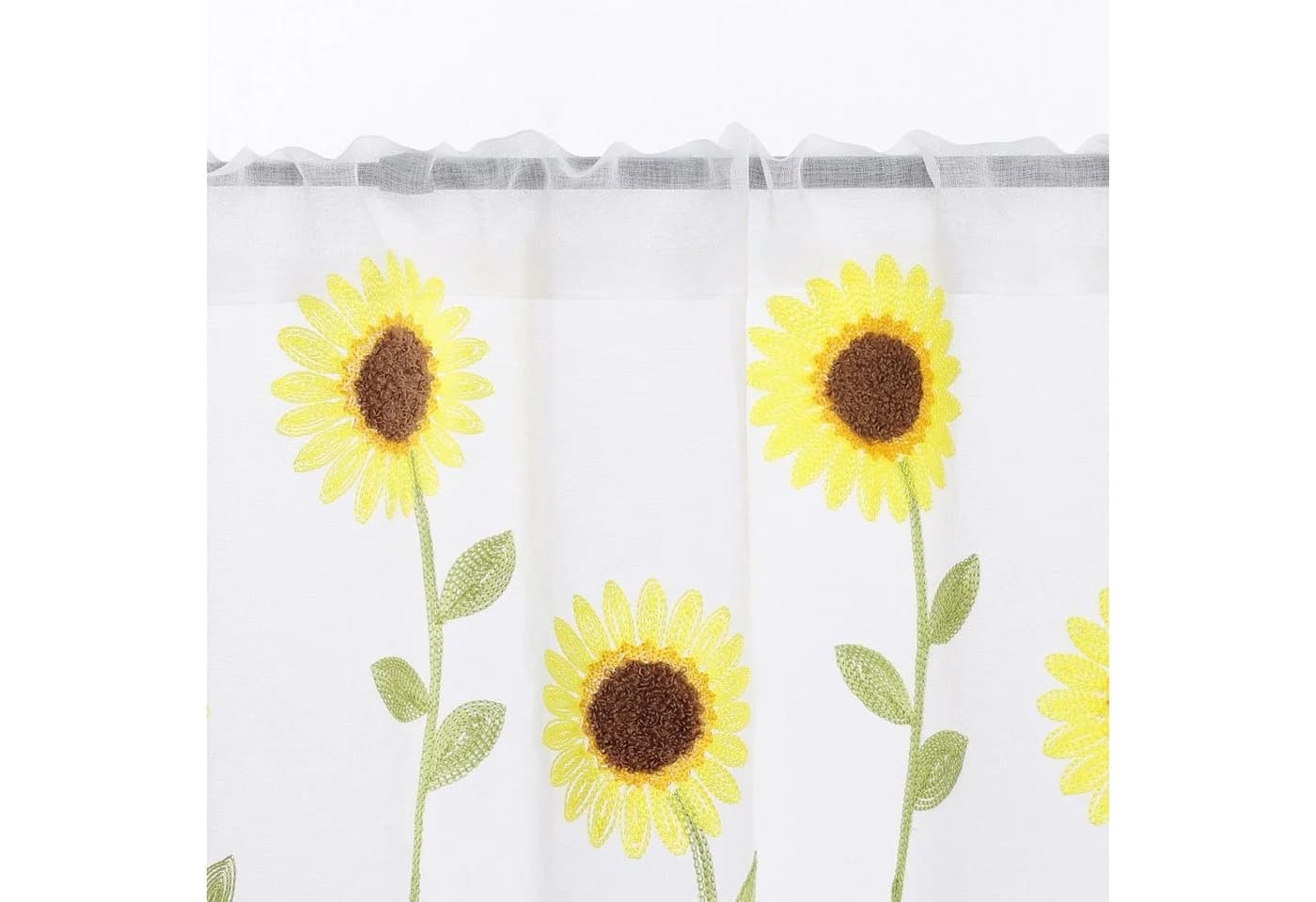 Joyswahl Scheibengardine mit Sonnenblume Weiß-Gelb - Bild 3