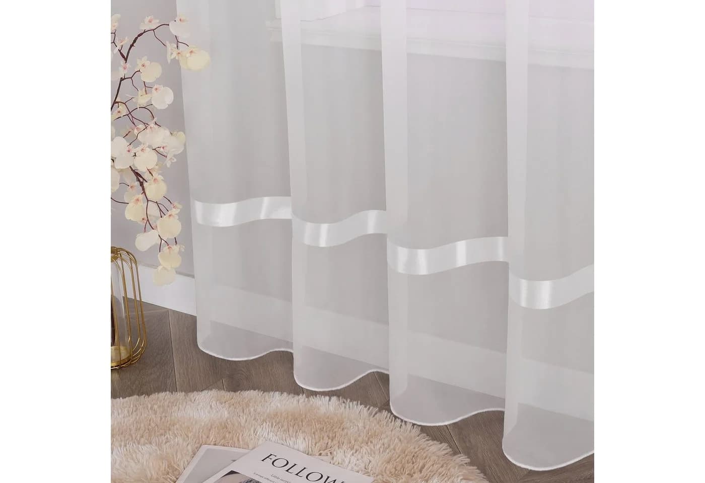 Joyswahl Gardine Maja 100% Polyester Transparent mit Satinband - Bild 4