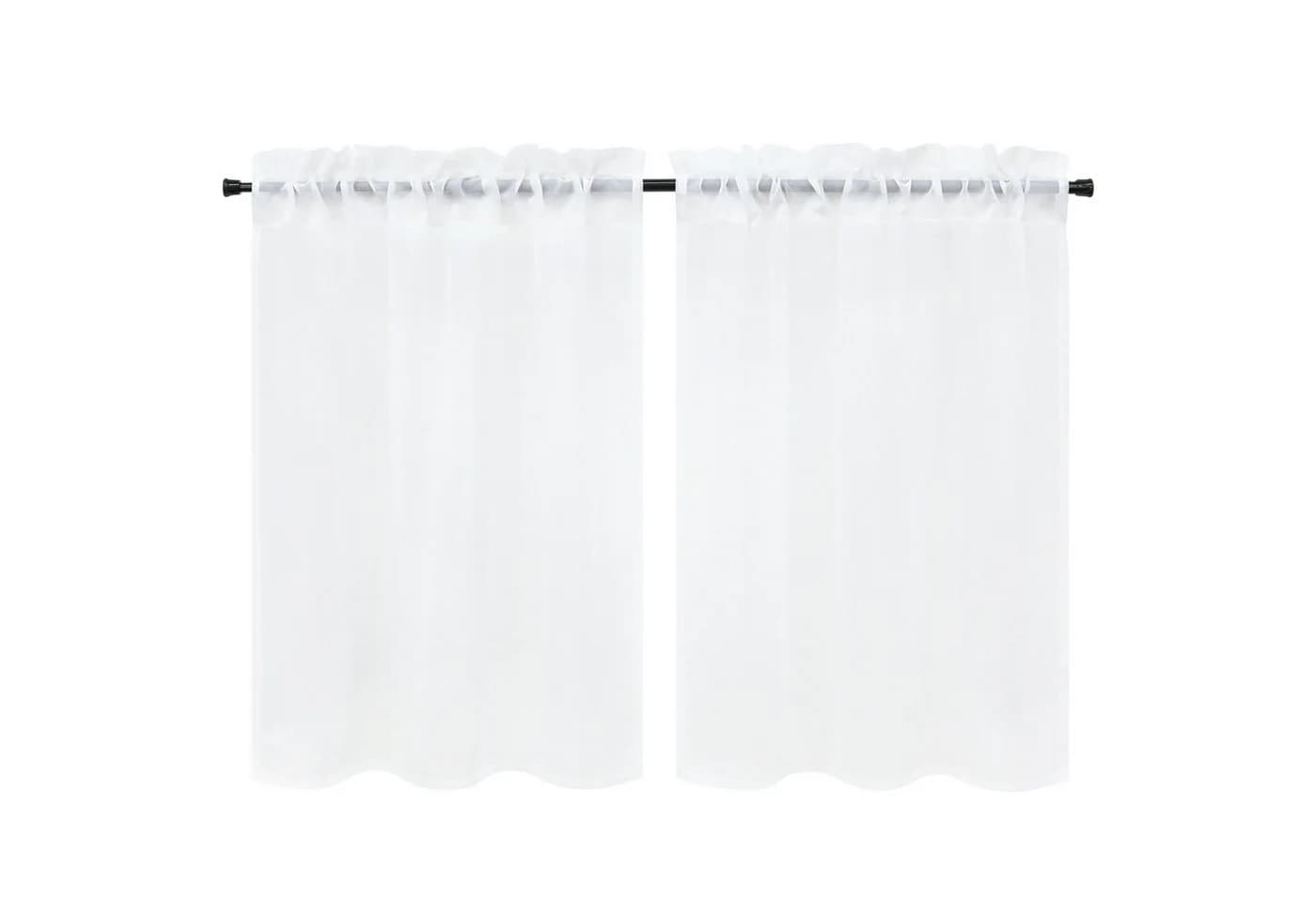 Joyswahl Scheibengardine 2 St. Transparent Voile Kurzstores Einfarbig Küche - Bild 2