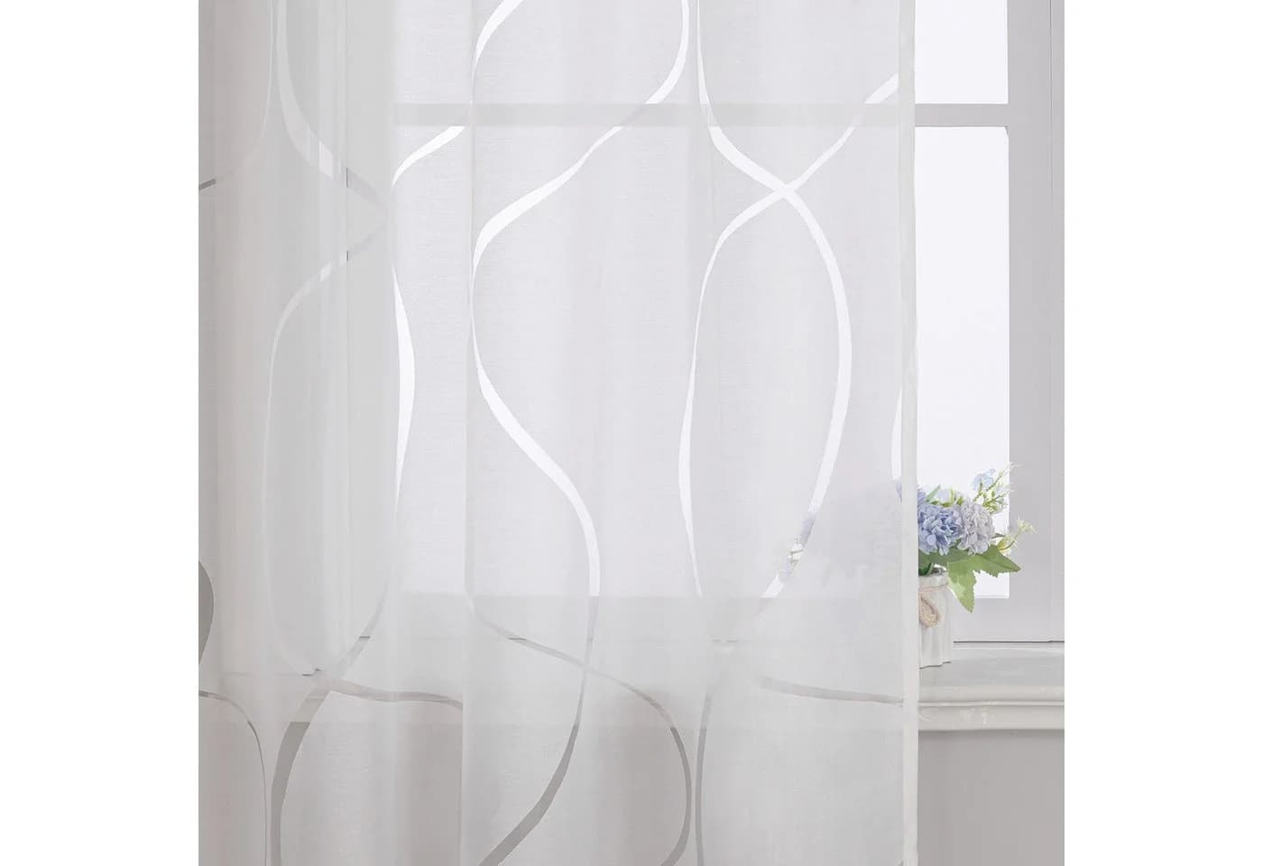 Joyswahl Gardine 140cm transparent mit Ösen Wellenmuster - Bild 5