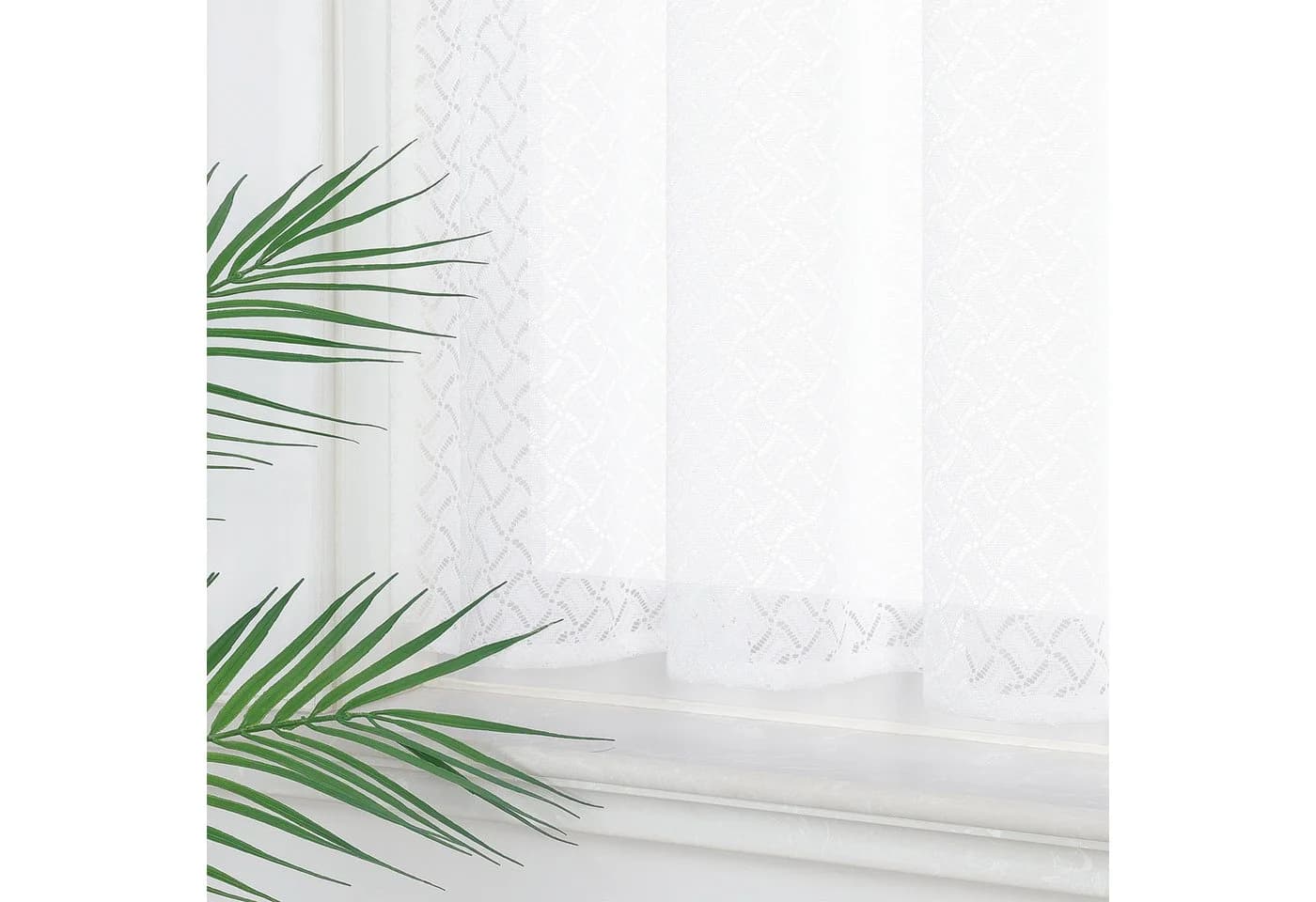 Joyswahl Scheibengardine 2 St. Transparent Küche Wellenmuster Jacquard Spitze Patchwork - Bild 5