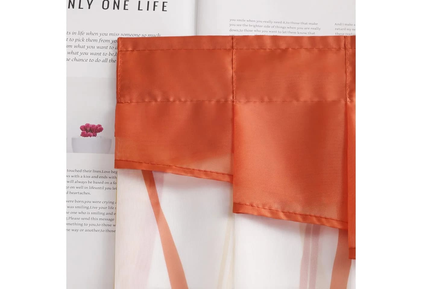 Joyswahl Scheibengardine Tunnelzug Voile Kurzstore Kleinfenster Wellen Druck - Bild 3