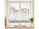 Delien Scheibengardine Jasmin Grau Transparent Kurzstore Sticke Voile Bild 1