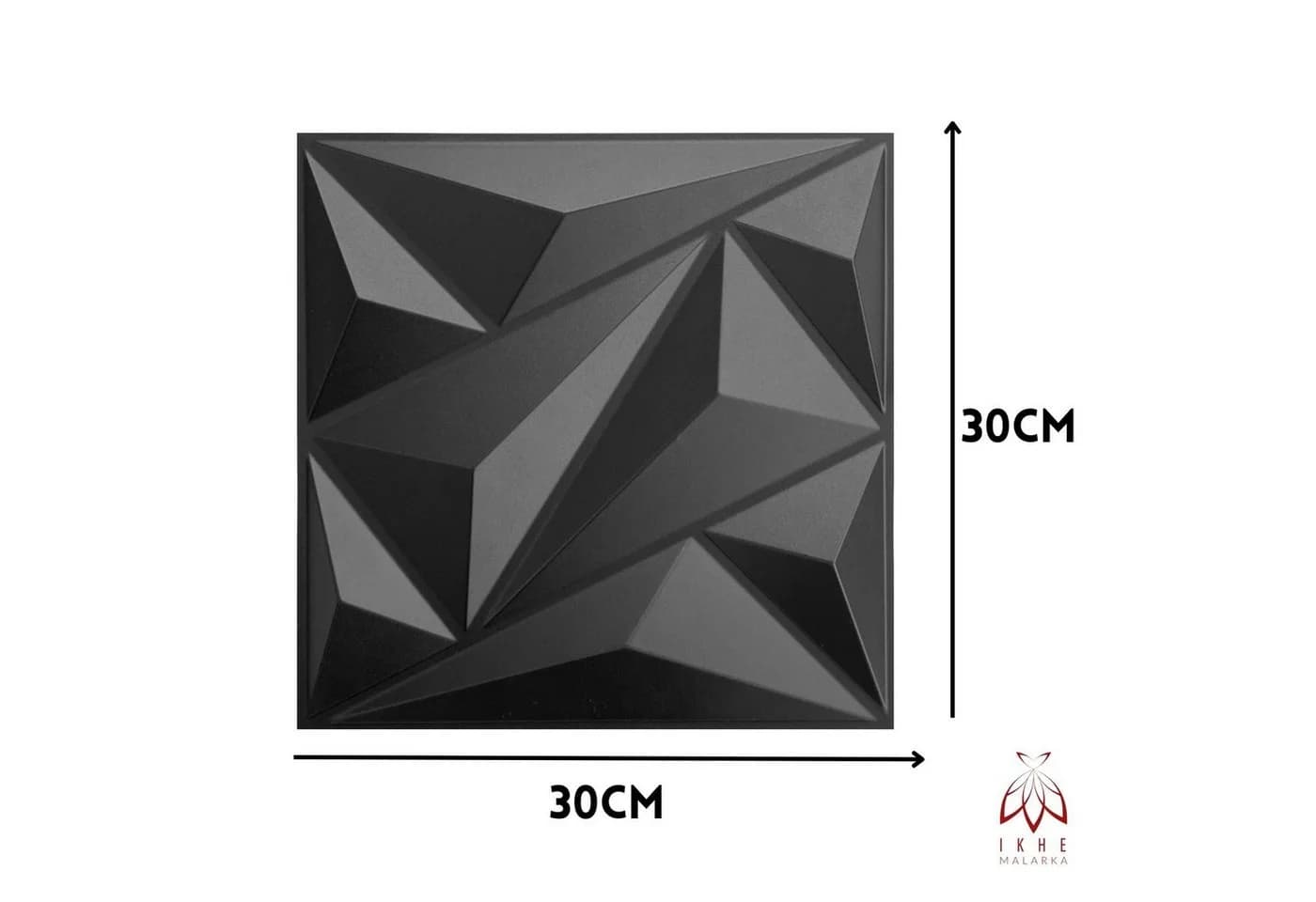 IKHEMalarka 3D Wandpaneel PVC Kunststoffpaneele 30x30 cm Schwarz - Bild 3
