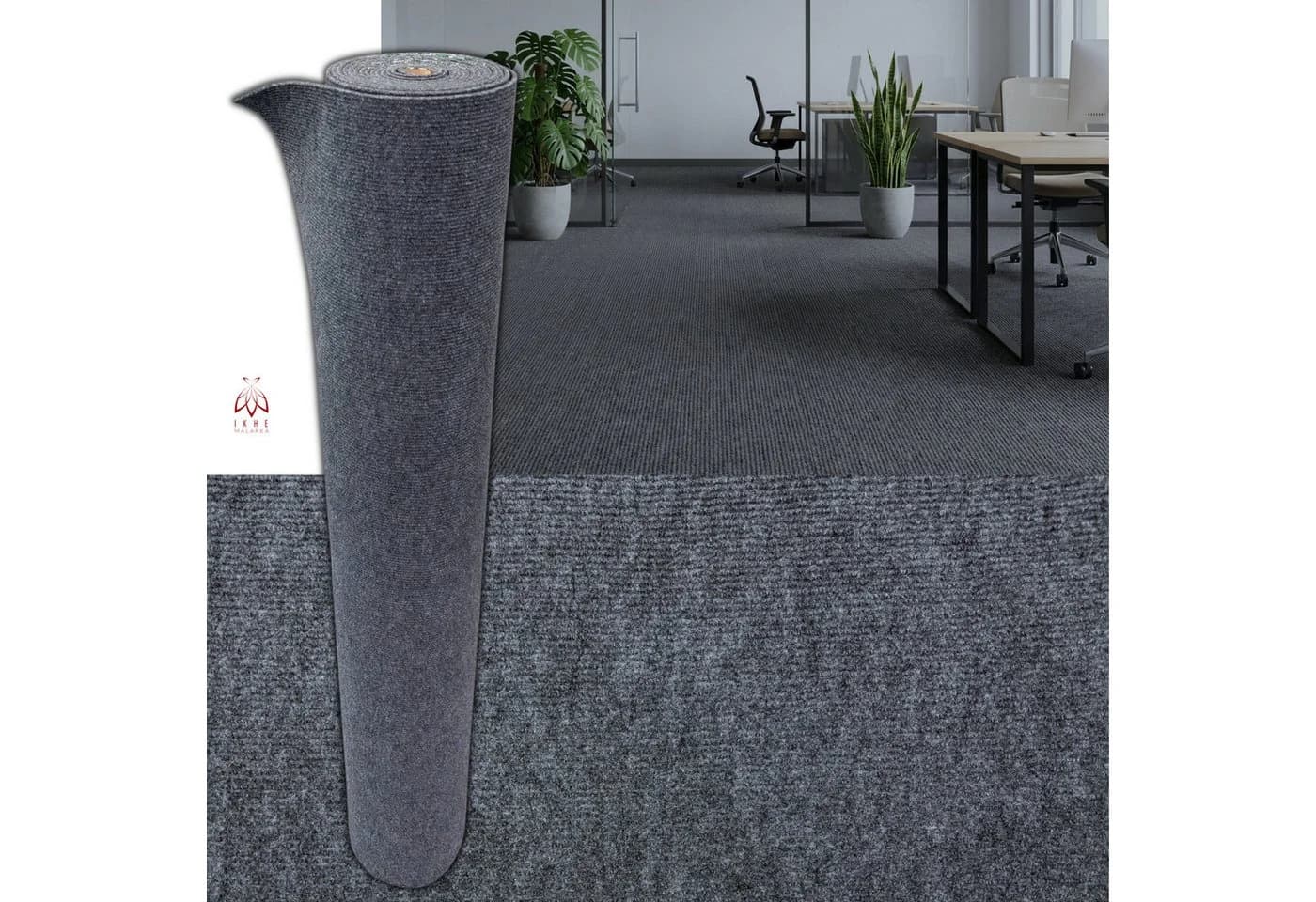 IKHEMalarka Selbstklebender Teppichboden 6 m² Dunkelgrau - Bild 4