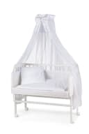 Waldin Beistellbett Buche massiv verstellbar mit Matratze Bild 2