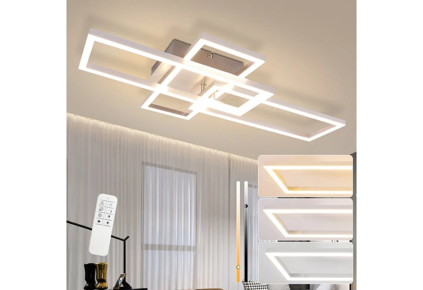 ZMH LED Deckenleuchte Schwarz Dimmbar 3000-6500K 36W - Bild 2