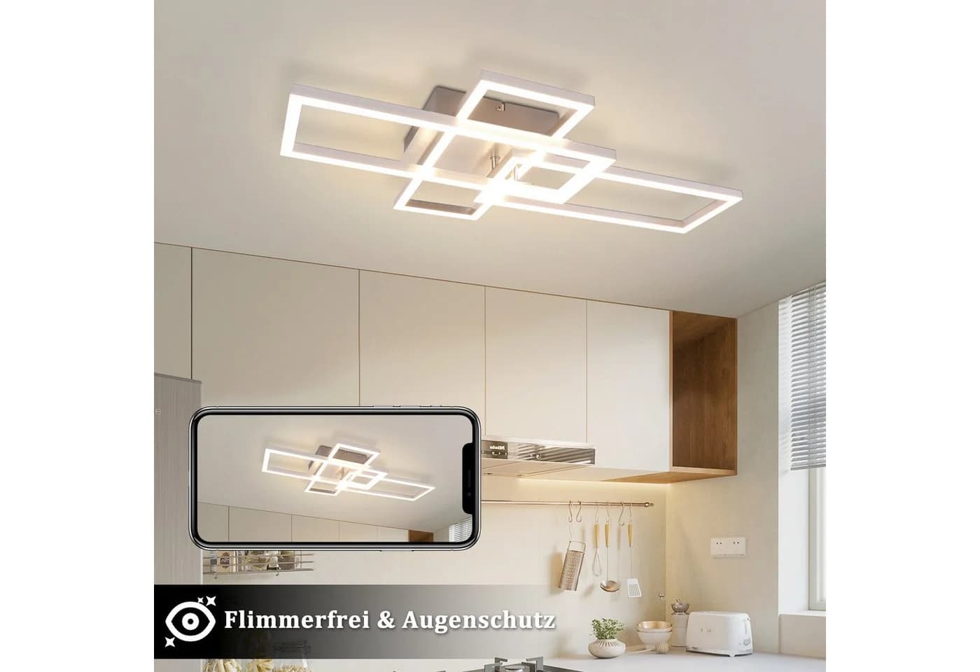ZMH LED Deckenleuchte Schwarz Dimmbar 3000-6500K 36W - Bild 4